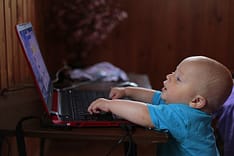 baby and computer