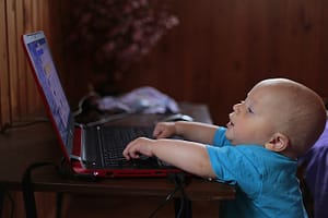 baby and computer 